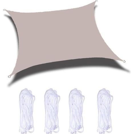 Sonnensegel, Regenschutz, UV-Schutz, UV-beständiger Streifen, energiesparend, elegante Plane für den Sommergarten (Khaki, 2 × 5 m) (1/5)