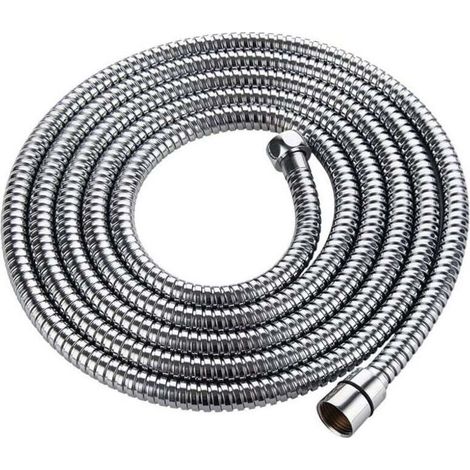 m langer Duschschlauch mit doppeltem Verdrehschutz. Hochwertiger Duschschlauch. Edelstahlrohr. Extrem flexibler, verdrehsicherer 1/2-Zoll-Chromschlauch.