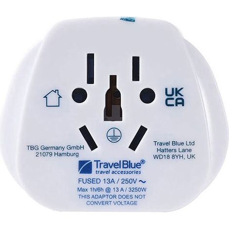 Weltweiter Mehrfacheingangs-auf-UK-Stecker-Ausgangsadapter TB-904 Travel Blue