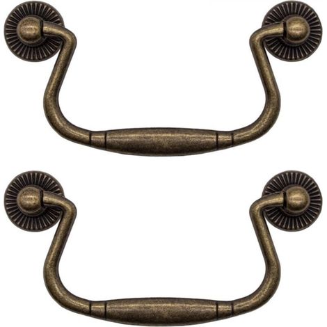 Antikmessing – Set mit 2 klappbaren Schubladengriffen aus Eisen für Schranktüren, Kommoden, Küchen, Buffets usw. 8148 mm