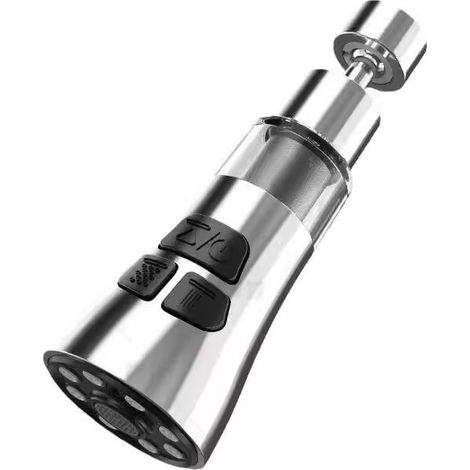 360° Drehbarer Wasserhahn Aufsatz Küche, 3 Modi Mischdüse, Verlängerung Brausekopf, mit 316 Filter + Adapter, für Küchen- & Badarmaturen