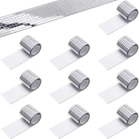 4800 Pièces Miroirs Auto-Adhésifs Carreaux de Mosaïque, Autocollant Mural Miroir en Verre, Autocollants Carrés en Mosaïque de Verre Mini Autocollants Miroir pour DIY Disco Party DIY Decor (5 x 5 mm)