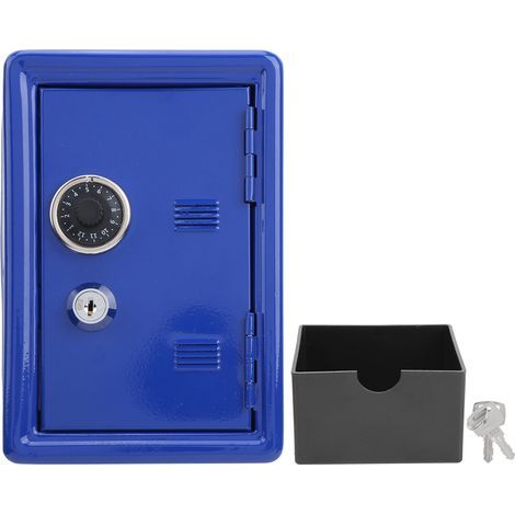 Children's Mini Key Money Storage Case Simulation Metal Safe Innovation Gift Supplies Blue (1/5)
