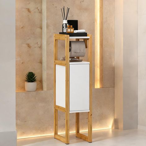 Meuble gain de place avec porte-papier toilette 20 x 33 x 80 cm (1/5)
