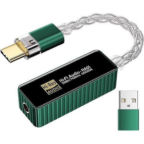 Amplificateur de casque, adaptateur USB-C vers jack 3,5 mm, amplificateur portable, câble audio jack 3,5 mm mâle vers femelle (1/5)