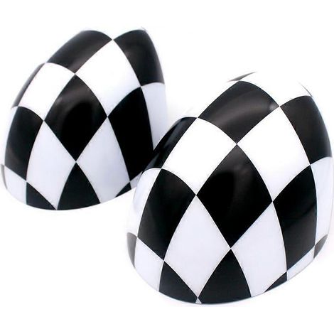 Coques de rétroviseurs à damier pour BMW MINI Cooper R55 R56 R57 avec rétroviseurs rabattables électriquement uniquement
