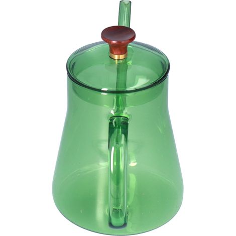 Bouilloire à long bec verseur, grande capacité, résistante à la chaleur, facile à nettoyer, cafetière à longue ouverture, verte (1/5)