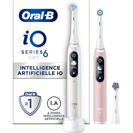 Braun Oral-B iO 6 Doppelback elektrische Zahnbürste White Alabaster/Pink Sand"-"184132027