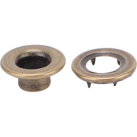 100er-Set Ösen mit Unterlegscheiben, Metall, 8 mm, gezahnt, für Stoff, Leder, Kleidung, Schuhe, Hüte, Fenster, Vorhänge, Bronze (1/5)