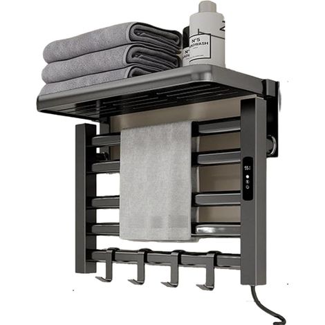 Radiateur sèche-Serviettes électrique, Porte-Serviettes électrique avec écran Tactile, température constante Intelligente, pour Les Salons de Salle de Bain et la Maison Gray (1/5)