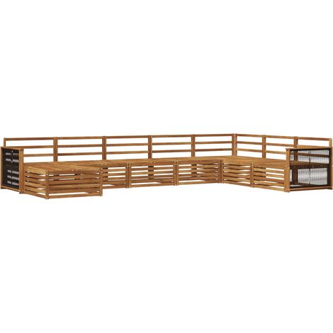 Conjunto de sofás de exterior 8 pcs Natural vidaXL (1/5)