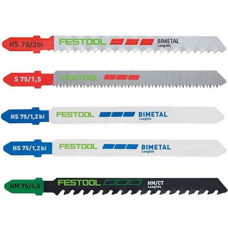 Festool 578072 Jigsaw Blade Set STS-Sort/21 P/M/B (Plastic/Metal and Construction Materials) 21pc