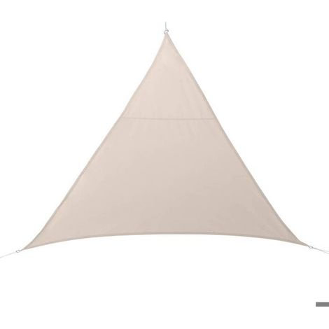 Voile d'ombrage triangulaire "Curacao" blé 3 x 3 x 3m en polyester - Hespéride (1/4)