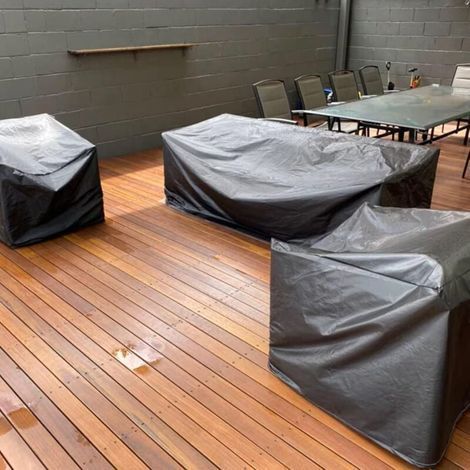 Housse de protection pour mobilier de jardin, imperméable, respirante, avec cordon de serrage, Oxford 210D, résistante aux UV (180 x 110 x 70 cm) (1/4)