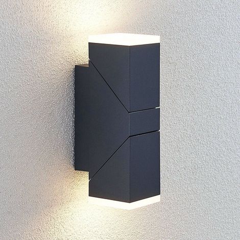 [GEBRAUCHT] B-Ware Lindby Wandleuchte Wandlampe LED Außenleuchte Sally dunkelgrau IP54 22cm (1/2)