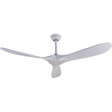 Weißer 60-Zoll-Deckenventilator ohne Licht mit Fernbedienung, reversibler DC-Motor (1/5)