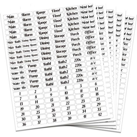 660pcs étiquette pour Boîtier de Disjoncteur Étiquettes Autocollantes Transparentes pour L'Identification des Interrupteurs pour Boîte à Fusibles pour la Maison Cuisine Salle de Bains (1/5)