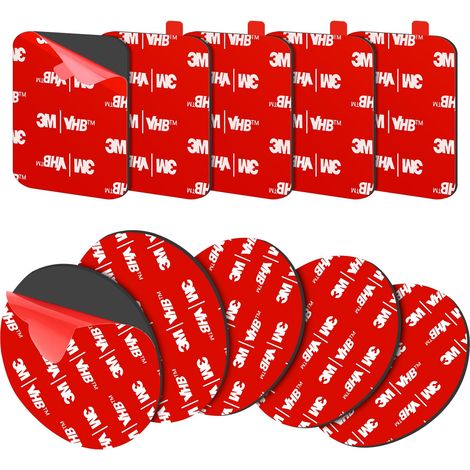 Tampons De Ruban Adhésif Double Face Extra Fort, 10pcs Ruban Adhésif Double Face, résistant à l'eau et aux températures élevées pour de la voiture, de la maison, du bureau(Rond: 80mm + carré: 50mm) (1/5)