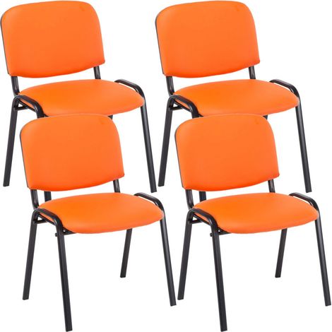 4er Set Besucherstuhl Ken Kunstleder orange (1/5)