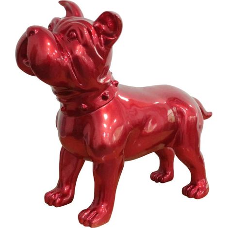 Statue chien staffordshire bull terrier rouge laqué H48 cm - SILVA (1/3)