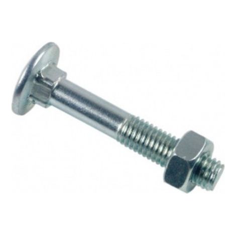 Tornillo LENNIE Cabeza redonda cuello cuadrado TRCC - Zincado blanco - Ø12x60 - caja de 50 - BTRCC1206002B