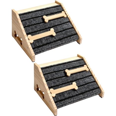 Cales d'escalier pour Chiens 2 Pièces De Cales en Bois Antidérapantes  Rampe d'Escalier pour Chien Convient aux animaux âgés blessés intérieur extérieur maison (1/5)