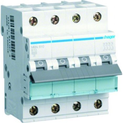 Hager LS-SCHALTER 3P+N 10A-B 6KA4PLE (MBN610)