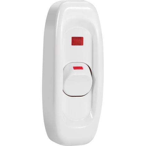 Interrupteur de fil en ligne marche/arrêt pour lampe de table et bureau AC 250V 10A avec voyant LED blanc (1/5)