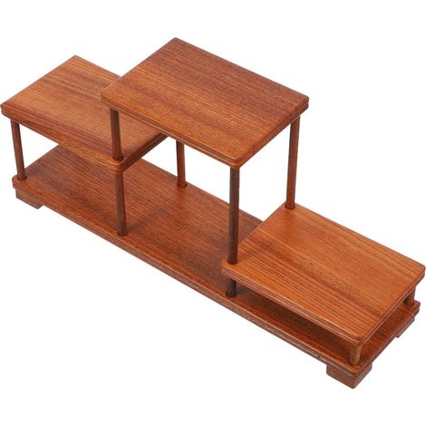 Support pour Plantes D'intérieur en Bois Massif Santal Socle D'exposition Bonsaï Petit Format Présentoir Décoratif Multifonction pour Bureau et Étagère Support Compact (1/5)