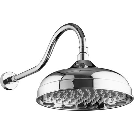 PaulGurkes Kopfbrause 25cm Nostalgie Regendusche mit Wandarm Retro