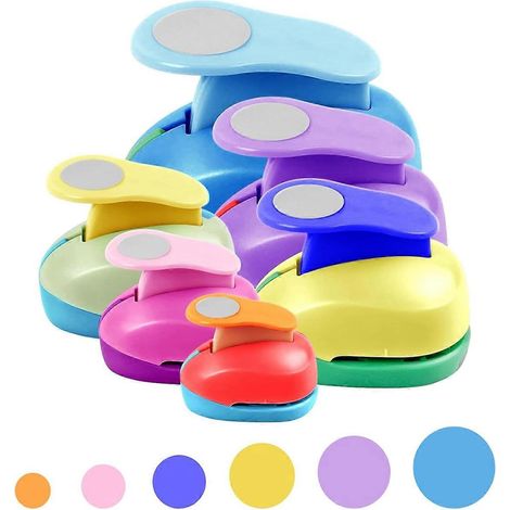 Perforatrices rondes pour loisirs créatifs en papier - 6 tailles de découpe-cercles (1/5)