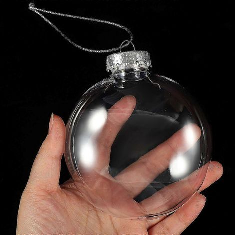 Boules de Noël transparentes à suspendre au sapin, décoration de Noël en plastique transparent pour animaux de compagnie, lot de 10. (1/5)