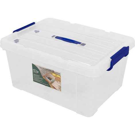 Cajas de Almacenaje Ordenación de plástico Transparentes con Tapa Azul Con y Sin Ruedas Ropa, Libro, Juguestes