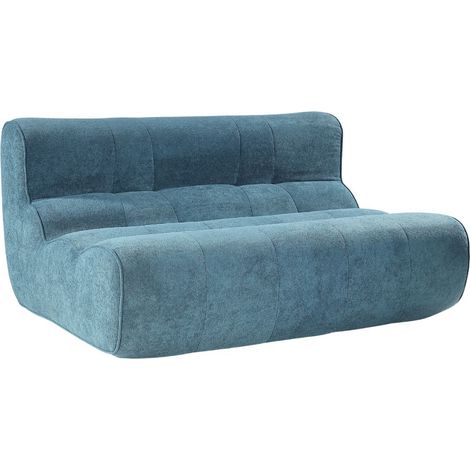Canapé 2 places en mousse polyuréthane et tissu polyester touché doux bleu - BLOW (1/5)