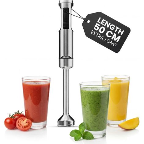 Mixeur Plongeant Prof XXL, Inox, 1500W, Pied Extra-Long 50 cm, 5 Vitesses + Turbo, 4 Lames, Gobelet avec Couvercle Antidérapant, Pièces Lavables Lave-Vaisselle, 221233 (1/5)