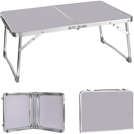 60cm Folding Table,Portable Foldable Small Table with Carrying Handle, Withe Square, Camping Picnic Small Table, Fold Up Computer Table, Lightweight Only 3lbs (1/5)