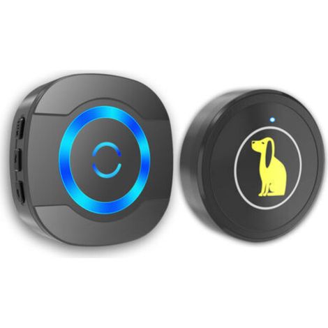 300-meter wireless doorbell, IP55 waterproof electronic chime, pet call button, touch pet doorbell, 55 selectable bells, blue LED (1/4)