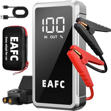 Booster Batterie Voiture, 12V Demarreur Moto Portatif avec Modes LED, écran LCD, Sorties USB 2.0, Sac (1/5)