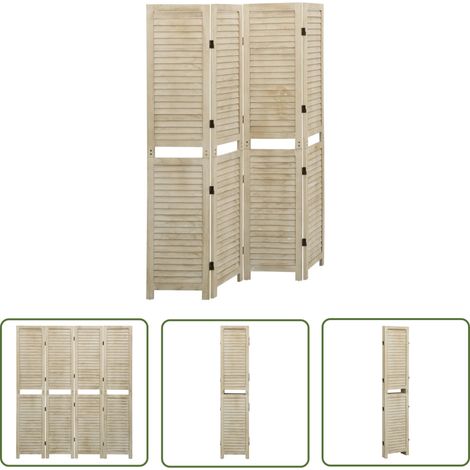 Paravent Cloison de séparation 4 panneaux, Pour Jardin, Balcon, Terrasse 140x165 cm Bois de Paulownia OIB5224E (1/5)