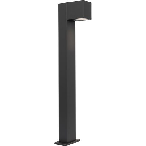 Qazqa – Lampadaire d'extérieur gris foncé 65 cm – Culot GU10 – IP44 – Éclairage direct pour espaces extérieurs – Compatible LED et halogène