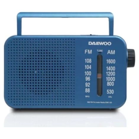 Radio Portátil Daewoo DW1120/ con Cable/ a Pilas/ Azul