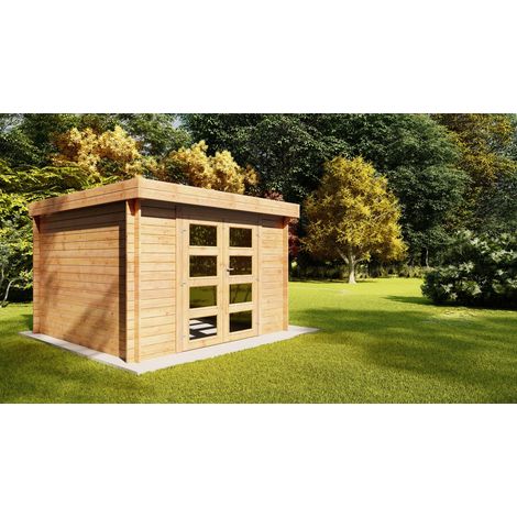 Abri de jardin en bois, 298x298, ep 19mm, surface utile 7.63m², INT025 (1/2)