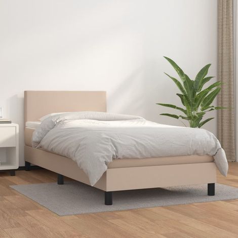Sommier à lattes de lit avec matelas Cappuccino 100x200 cm (1/5)