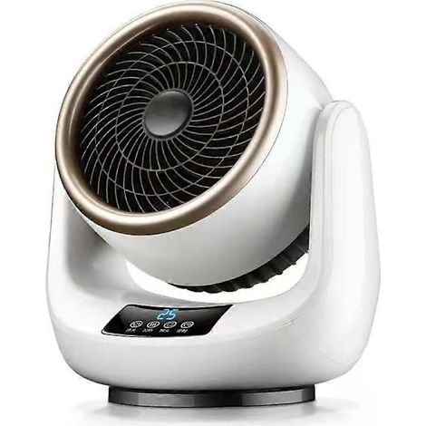 Chauffage de table domestique, avec fonction de refroidissement et de chauffage, petit chauffage soufflant économe en énergie avec fonction d'oscillation, minuterie et trois réglages ajustables.