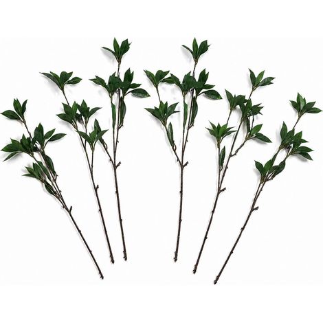 Pack of 6 x 55cm Artificial Laurel Leaf Spray Stem (1/5)