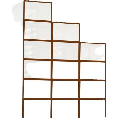 Boîtes de rangement pour chaussures, design pliable, empilables et durables, 15pcs marron (1/2)
