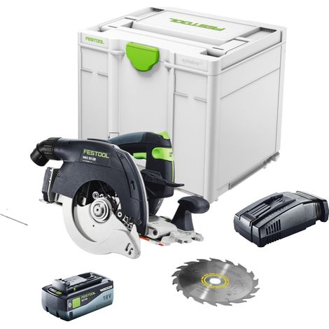 Festool HKC 55 EB-Basic Akku Handkreissäge 18 V 160 mm Brushless + 1x Akku 8,0 Ah + Schnellladegerät + Systainer