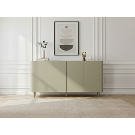 BOBOCHIC - Buffet 4 portes 200 cm ANYRA pieds en bois massif   Vert