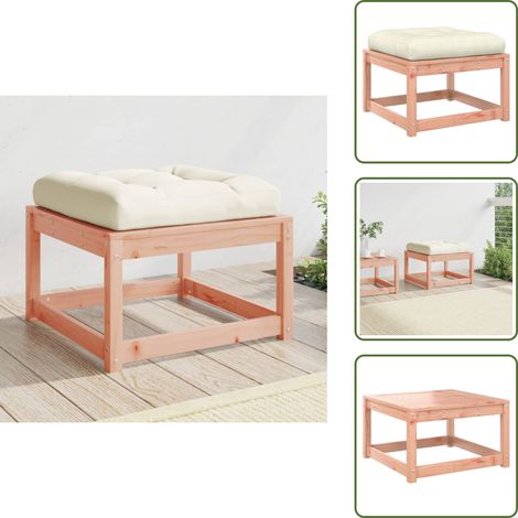 The Living Store Repose-pied de jardin avec coussins bois massif douglas - Chaise De Jardin - Canapé De Jardin - Mobilier De Jardin - Chaise Extérieure - Pouf Extérieur (1/5)