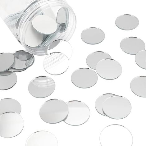 30x1.5mm Blanc Plat Rond Forme en Verre Miroir Mini Forme Ovale Miroir Carreaux De Mosaïque pour Miroir Couverture Moules Encadrement Décoration (1/5)
